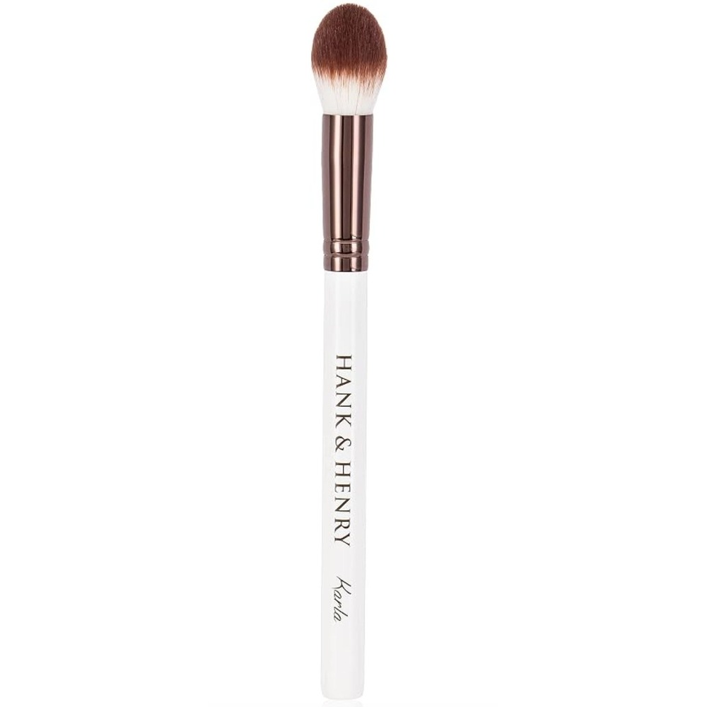 New Hank & Henry "Karla" Tapered Face Makeup Brush White Handle Pro Discontinued